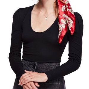 Free People Hey Lady Black Top